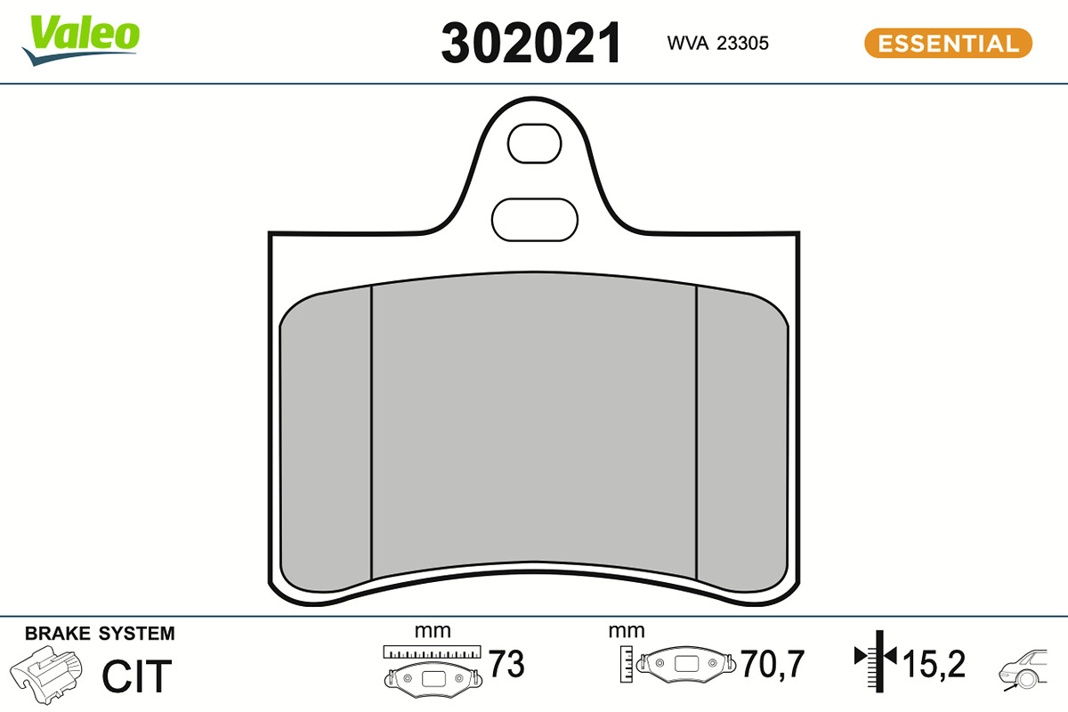 Jogo de 4 pastilhas de travão VALEO ref. 302021